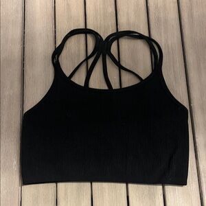 Forever 21 Black Ribbed Sports Bra